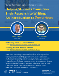 Helping Students Transition Their Research to Writing: An Introduction to PowerNotes