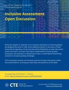 Inclusive Assessment Open Discussion