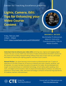 Lights, Camera, Edit: Tips for Enhancing you Video Course Content
