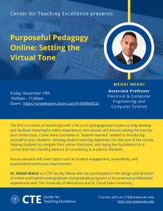 Purposeful Pedagogy Online: Setting the Virtual Tone