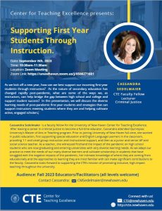 Supporting First Year Students Through Instruction