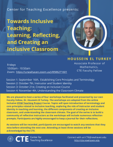 Towards Inclusive Teaching: Learning, Reflecting, and Creating an Inclusive Classroom
